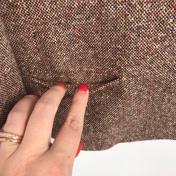 VINTAGE PAT HILTON Tweed Suit Jacket Blazer Brown Puff Embroidered Size 7/8 - Picture 4 of 13